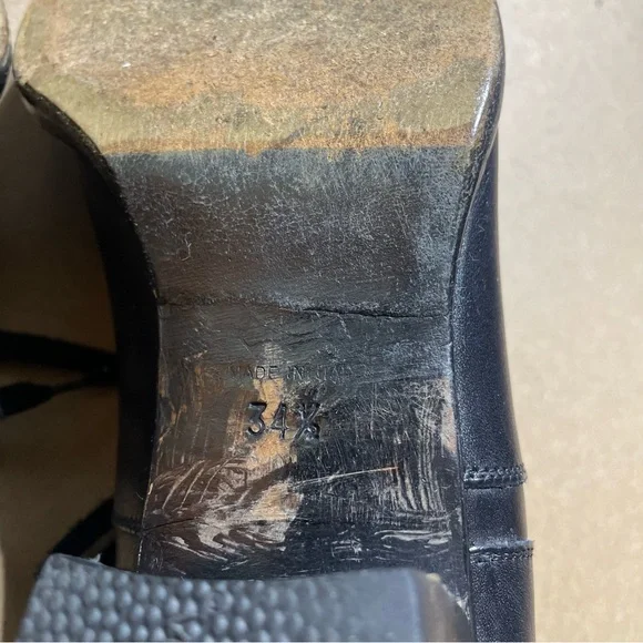 Varda Black Leather Heels - Picture 9 of 12